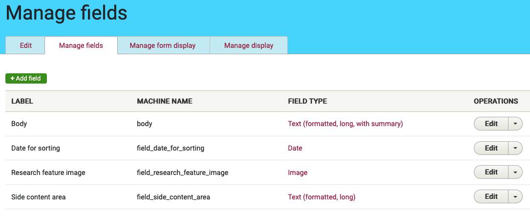 Drupal 8 custom content type overview page
