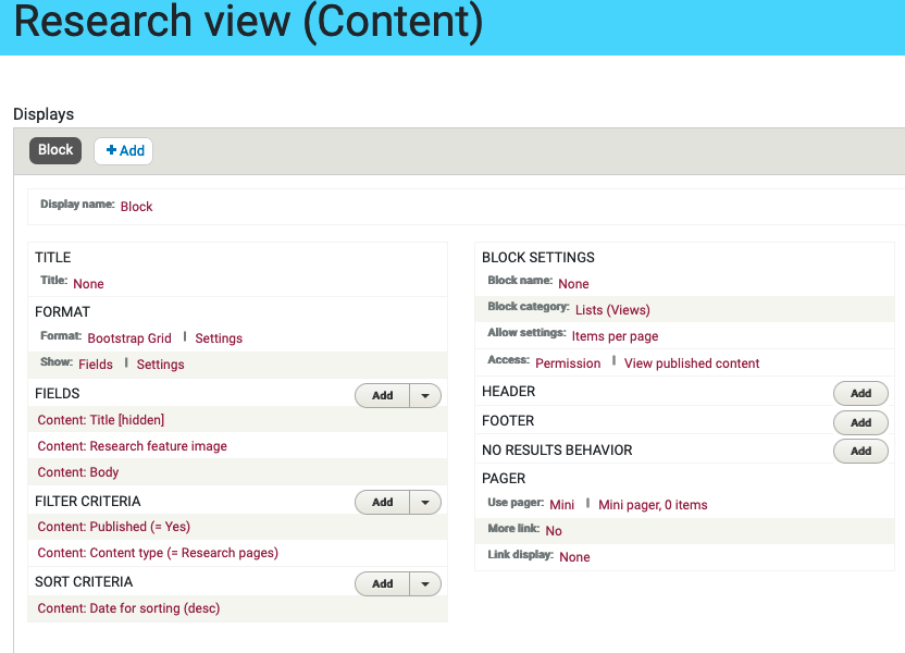 Drupal 8 custom view example of settings