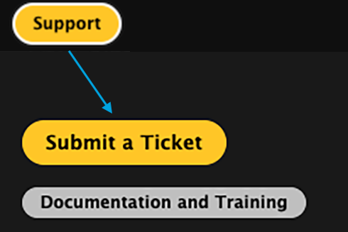 Support button and submit a ticket button